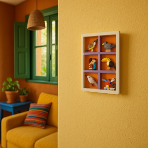 Quadro seis nichos laranja