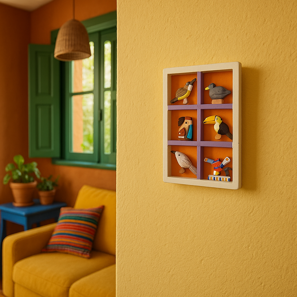 Quadro seis nichos laranja
